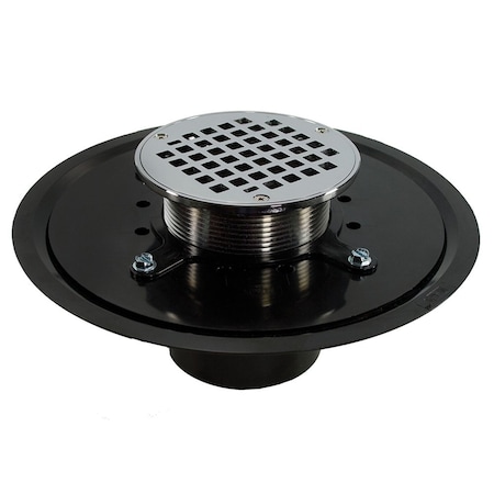 Jones Stephens 3in. Heavy Duty ABS Drain Base with 3-1/2in. Metal Spud and 6in. Chrome Plated Strainer D51005